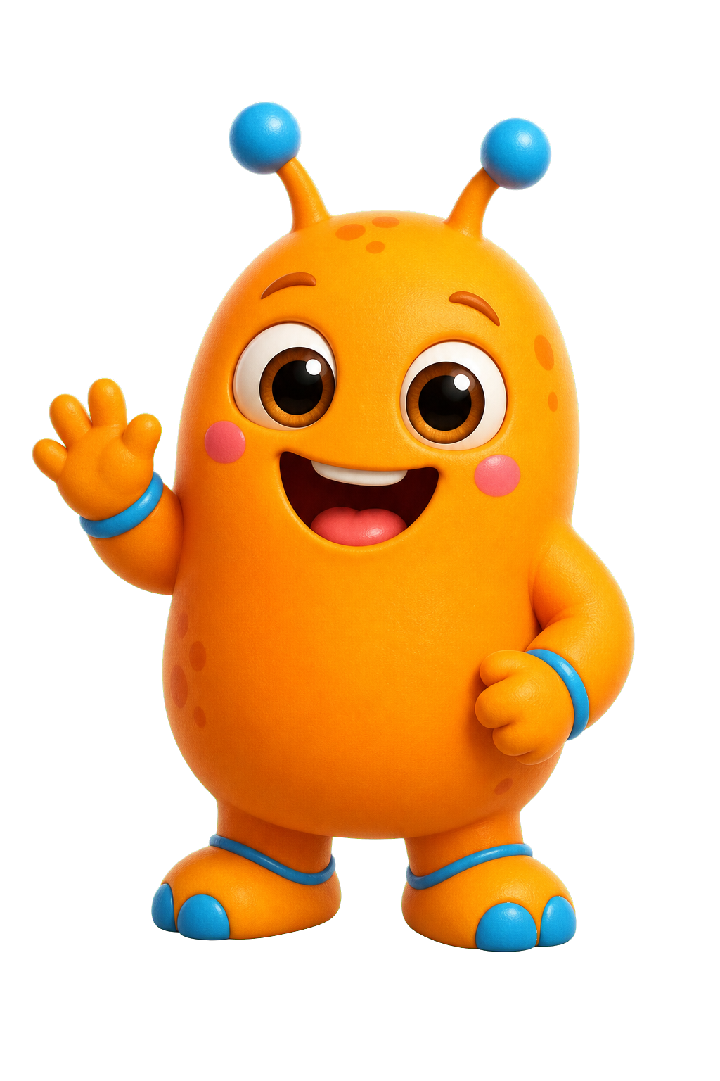 A smiling alien helper